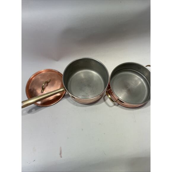 Copral Copper & Brass Tin Lined 6.75" Sauce Pan & Double Boiler - None-Ceramic - Picture 6 of 15